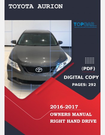 toyota aurion 2016-2017 owners manual